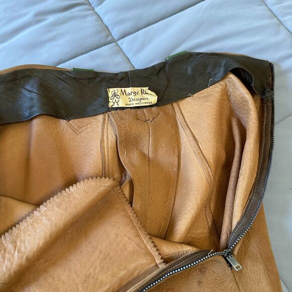 RARE Vintage 1940s Marge Riley Child Fringe Western Set Suede Vest & Culottes - Picture 15 of 16